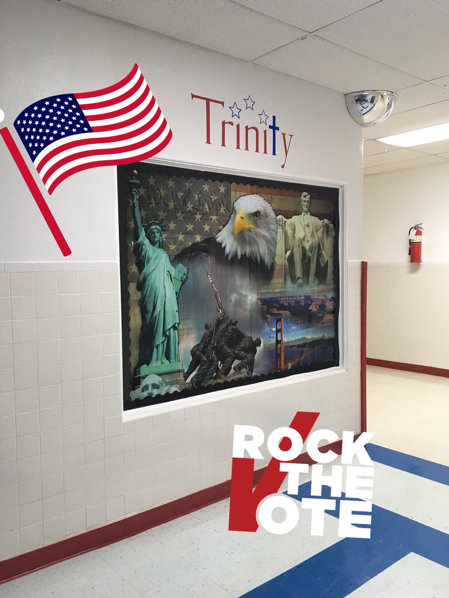 KatieAtTruman's tweet photo. Starting off the morning with a visit at Trinity Christian and the #USA #electiondayistomorrow #vote https://t.co/7G7mfXyLdu