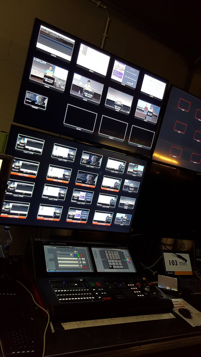 Devoxx's tweet photo. Devoxx behind the scenes. #videoAndAudioMagicHappensHere https://t.co/vjvH3ZZcpJ