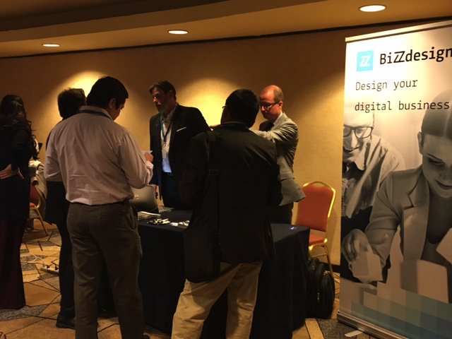 ArchiMate_r's tweet photo. The Open Group attendees visiting the @BiZZdesign exhibit table in Mexico City #ogMEX https://t.co/h9dlQVoxOr