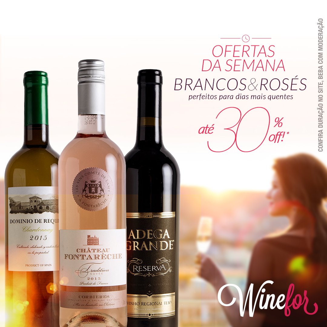 WineFor_BR's tweet photo. Têm #Vinhos Brancos e Rosés com 30%OFF na #winefor: Já garantiu os seus? 🍷 https://t.co/kSmKERQbJg https://t.co/SlWoVaIn4Z