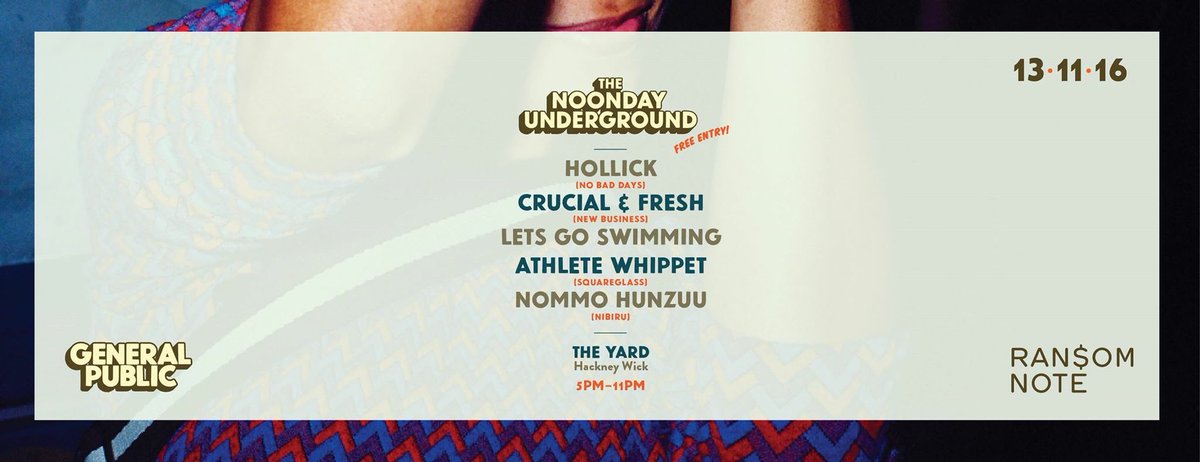 Nibiru Sound (@nibirurecords) on Twitter photo This Sunday <a href="/NommoHunzuu/">Nommo Hunzuu</a> joins Noonday Underground at <a href="/YardTheatre/">The Yard Theatre</a> - 5pm onwards #housemusic #techno #london #sundaymotivation This Sunday <a href="/NommoHunzuu/">Nommo Hunzuu</a> joins Noonday Underground at <a href="/YardTheatre/">The Yard Theatre</a> - 5pm onwards #housemusic #techno #london #sundaymotivation
