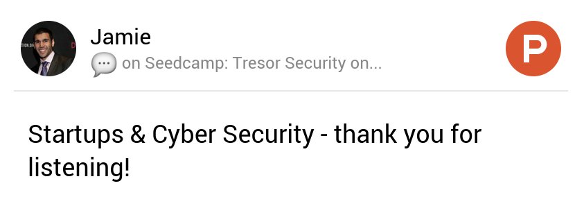 My thoughts on Seedcamp: Tresor Security on Cybersecurity, Mr Robot &amp; how startups can stay safe online