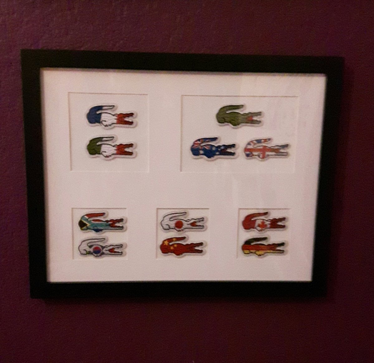 Just made this LACOSTE...badges framed ...!!!