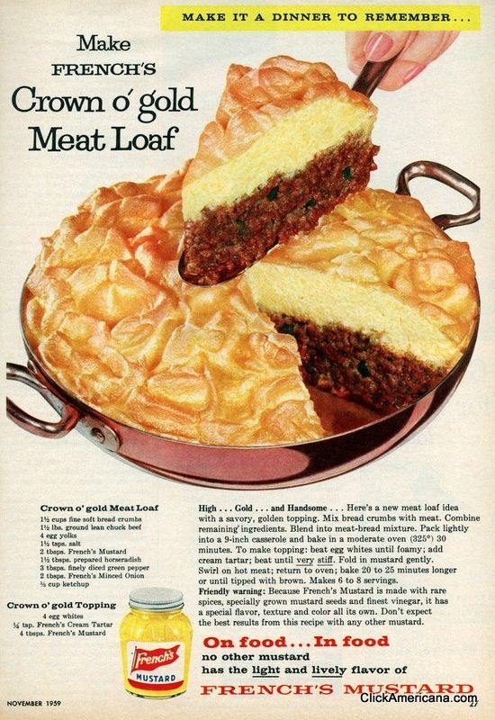 RuralBlessings's tweet photo. I have to admit that this meat loaf looks really nice, I might give it a try and use vegetarian mince meat.

#vintage #recipe #frenchmustard https://t.co/rjogDTiqJF