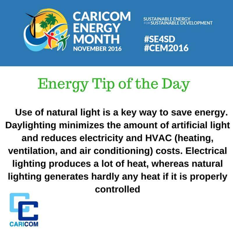 CARICOMEnergy's tweet photo. Daylighting is a key way to save energy #SE4SD #CEM2016 #energyefficiency #energysaving https://t.co/Qo8uYdOxS7