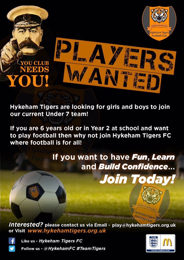 #teamtigers are looking for boys or girls 6 years old or in Year2 at school to join our Under 7 teams 
@LingMoorAcademy <a href="/Fossewayacademy/">Fosse Way Academy</a>