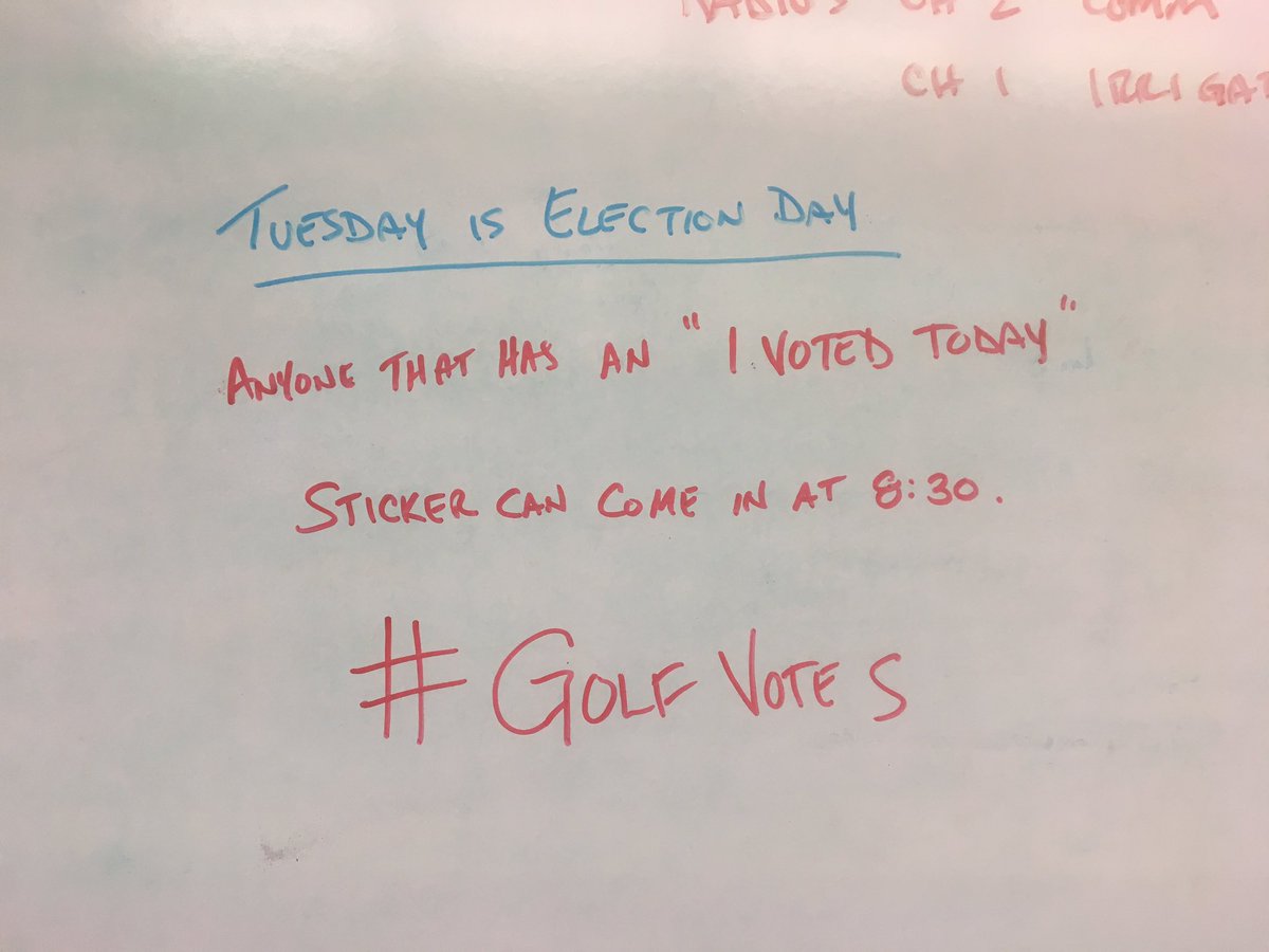 If you don't vote on Tuesday , you forgo your right to complain on Wednesday. #golfvotes