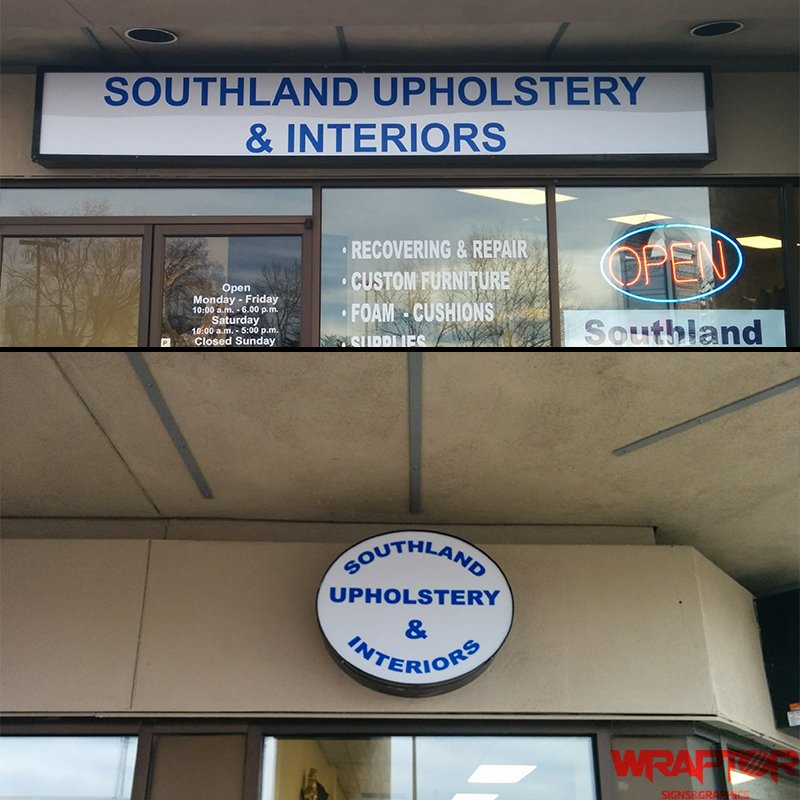 WraptorSigns's tweet photo. Check out this new Sign Faces we did for Southland Upholstery &amp; Interiors #SignFaces #ExteriorSignage #Signage https://t.co/PhdcPVnjvG
