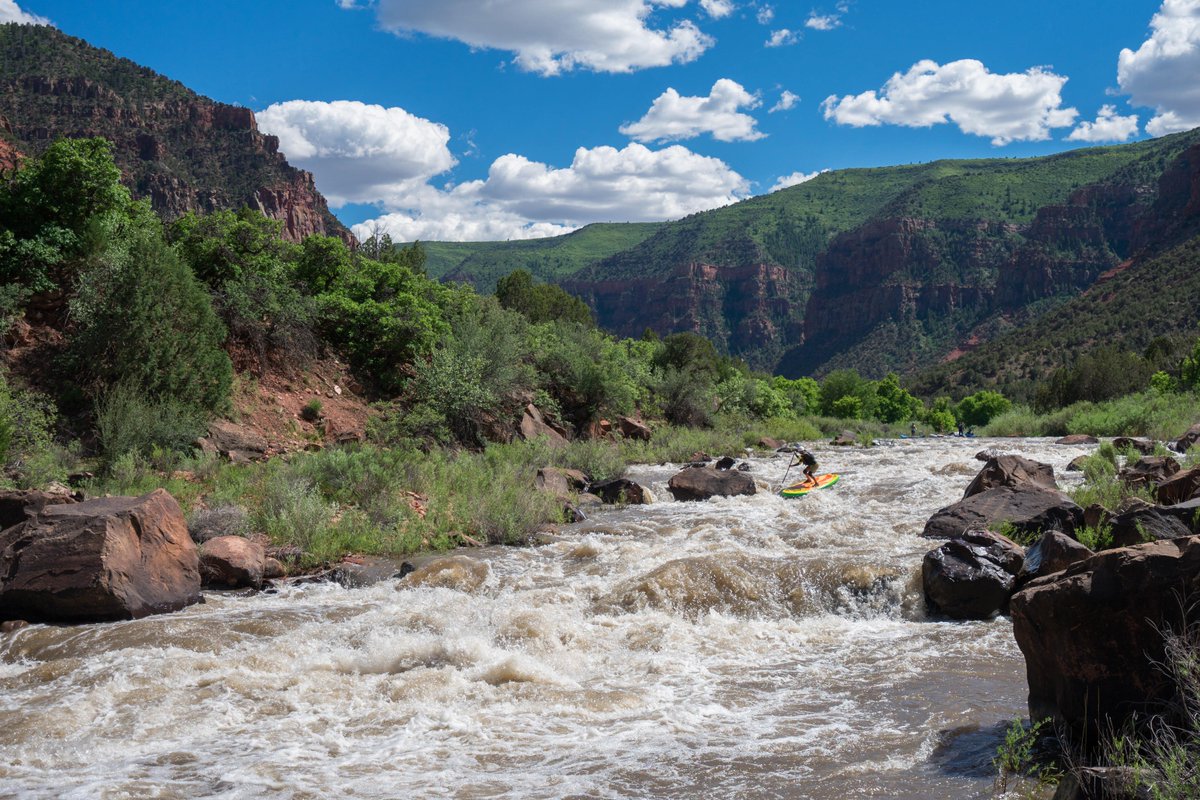 Johnny Lombino cruising down the Lower Dolores earlier this year. Sending it hard #paddlewithsol