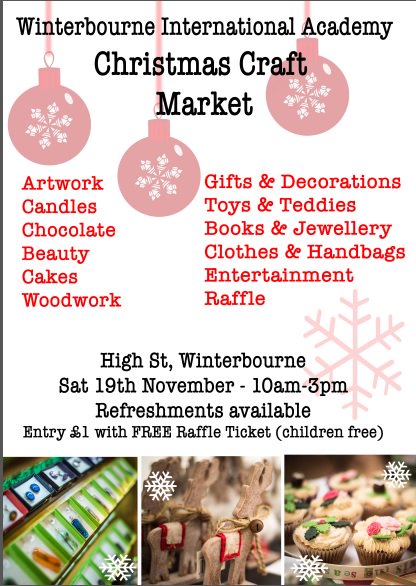 FriendsOfWIA's tweet photo. Christmas Craft Market at Winterbourne International Academy 19th November #craft  #craftmarket #christmasmarket #christmasshopping #bristol https://t.co/b7j97WZHAw