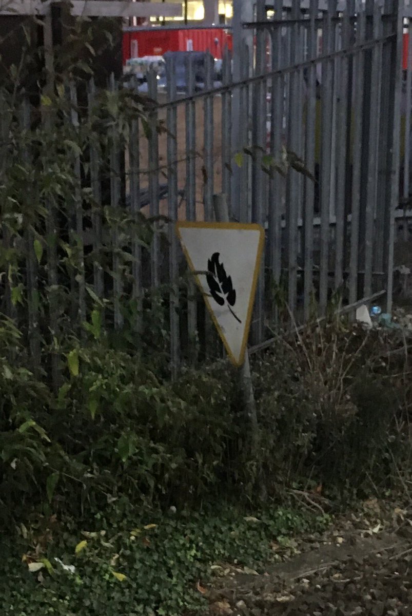 andrewsharing's tweet photo. Just noticed this new sign beside @networkrail track warning of #leavesontheline !! https://t.co/IsDgb7pFPe