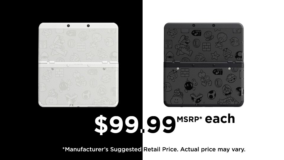 ru passage Indtil nu Nintendo of America on Twitter: "Attention Black Friday shoppers, while  supplies last, on 11/25 grab a New Nintendo #3DS bundle in black or white  for just $99.99! https://t.co/atIbe2LY1q" / Twitter