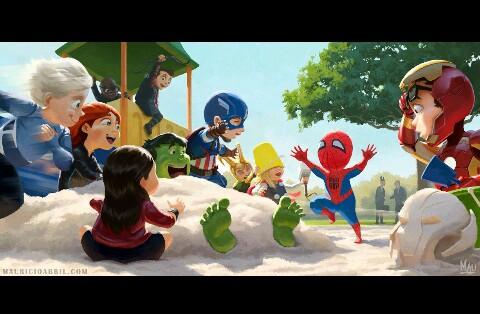 AdelAdik's tweet photo. So cute little Avengers 💜
Have a nice evening and new week bunnies 😘 https://t.co/iDP7la3mNh
