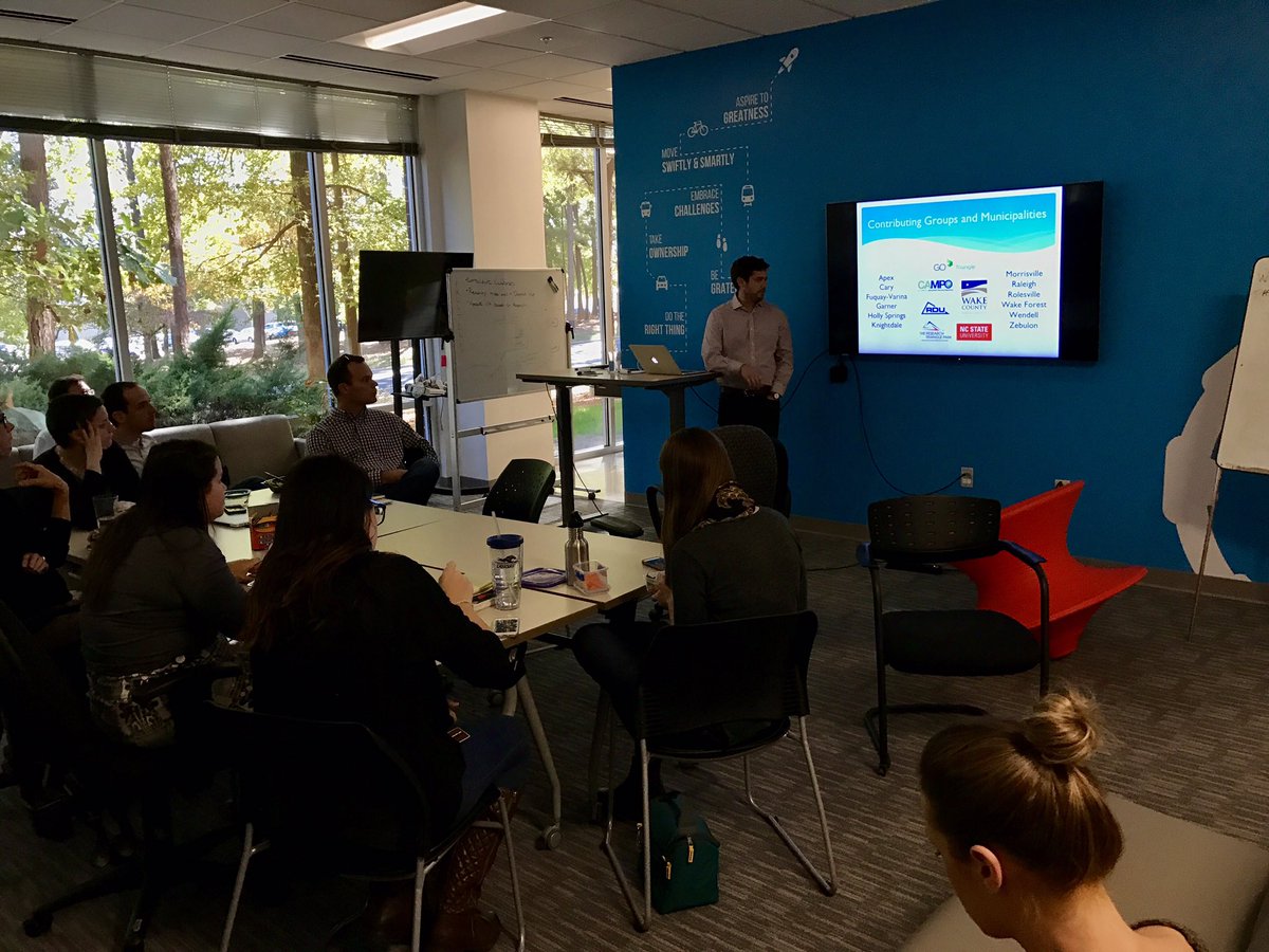 CohenJP's tweet image. Stuart doing @TransLoc lunch/learn on @waketransit plan, channeling his inner @SigHutchinson &amp;amp; @JenBRobinson. Thx @wakeupwake for materials!