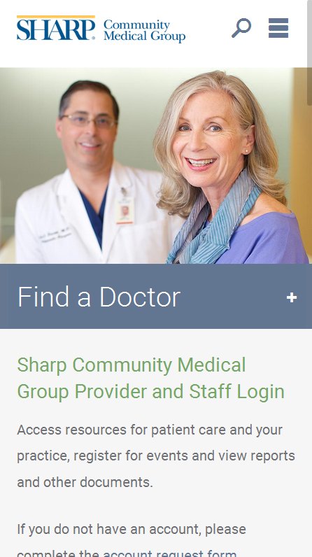 commonspot's tweet image. Excited to see that Sharp Health Care just launched a new #CommonSpot powered site for the Sharp Community Medical Group.  Nice job guys.
