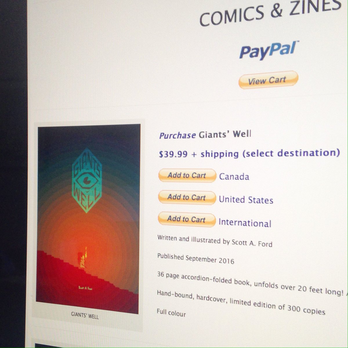 ScottA_Ford's tweet photo. Giants' Well accordion book is now available for purchase on my site https://t.co/qOH2v6ab31
#comics #graphicnovel #GiantsWell #artbook https://t.co/r8JoSpc1xX