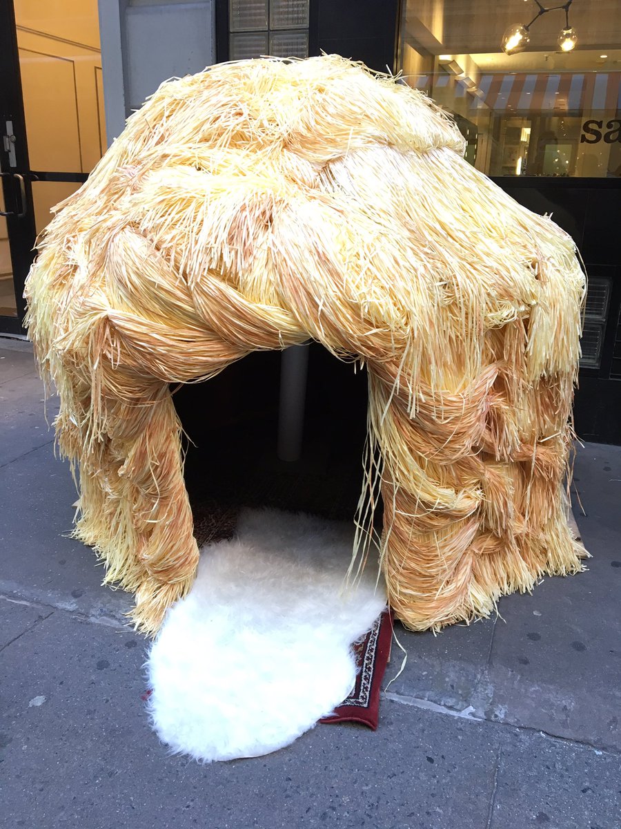 the_rajiv's tweet photo. #TrumpHut with prayer rug inside https://t.co/qOFMkbZj4l