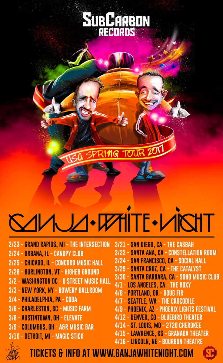 GanjaWhiteNight's tweet photo. Proud to announce our Spring 2017 U.S. Tour! Fanclub passes available on Wednesday Nov 9th, general passes on Nov 11th. More dates TBA ! https://t.co/lHwH14ncg3