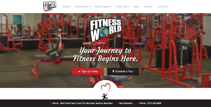 cuwebdesign's tweet image. We just launched a great new site for the folks at Fitness World. Our goal: Increase the number of facility tours.
fitnessworldhc.com/home