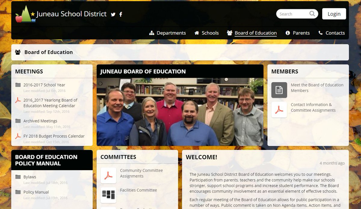 SchoolBlocks's tweet photo. The team at @JuneauSchools is keeping their #SchoolBlocks site in tip-top shape! Nicely done Board of Education page here: https://t.co/3APn3FvEH2