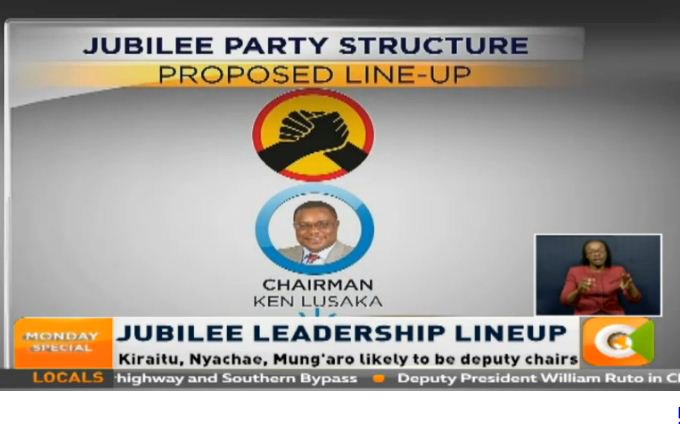 citizentvkenya's tweet photo. Jubilee Leadership Lineup: Governor Lusaka proposed as party chairman #MondaySpecialKE https://t.co/N6rsUmQEis