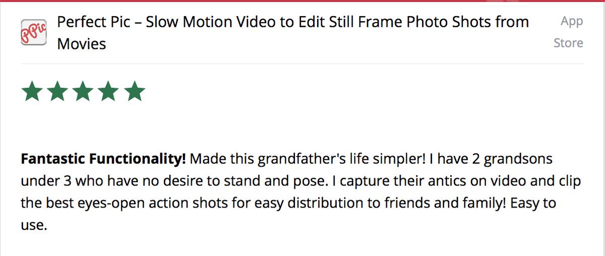 PerfectpicApp's tweet photo. What an awesome review to start the week: "Made this grandfather's life simpler! I have 2 grandsons under 3 who have no desire ..." https://t.co/W4gHWsVRs5