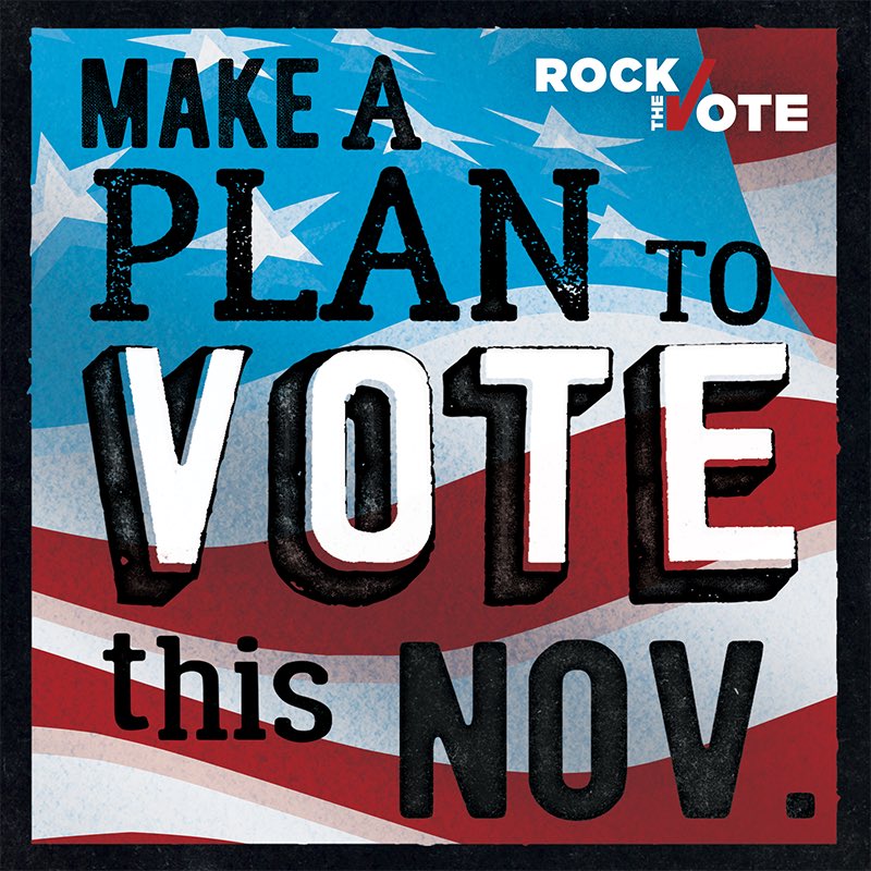 Tip's tweet image. Don't let your silence ring louder than your vote! Plan ahead and Make A Plan to Vote with @RockTheVote #RockTheVote rtvote.com/makeaplan