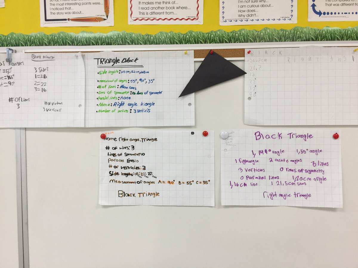 Riddell_Mr's tweet image. Comparing triangles. What is important when determining their characteristics. #sidelength #anglemeasurement #symmetry #MCCardinals