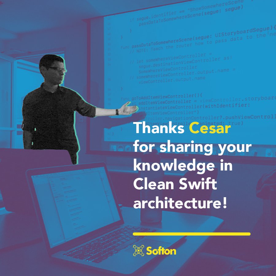 softondigital's tweet image. Thanks @cesarbreso90 4 sharing your knowledge in #cleanswift @cocoaheadcr demo code tinyurl.com/hwnaczb #iosdev #iosswift #softonrocks
