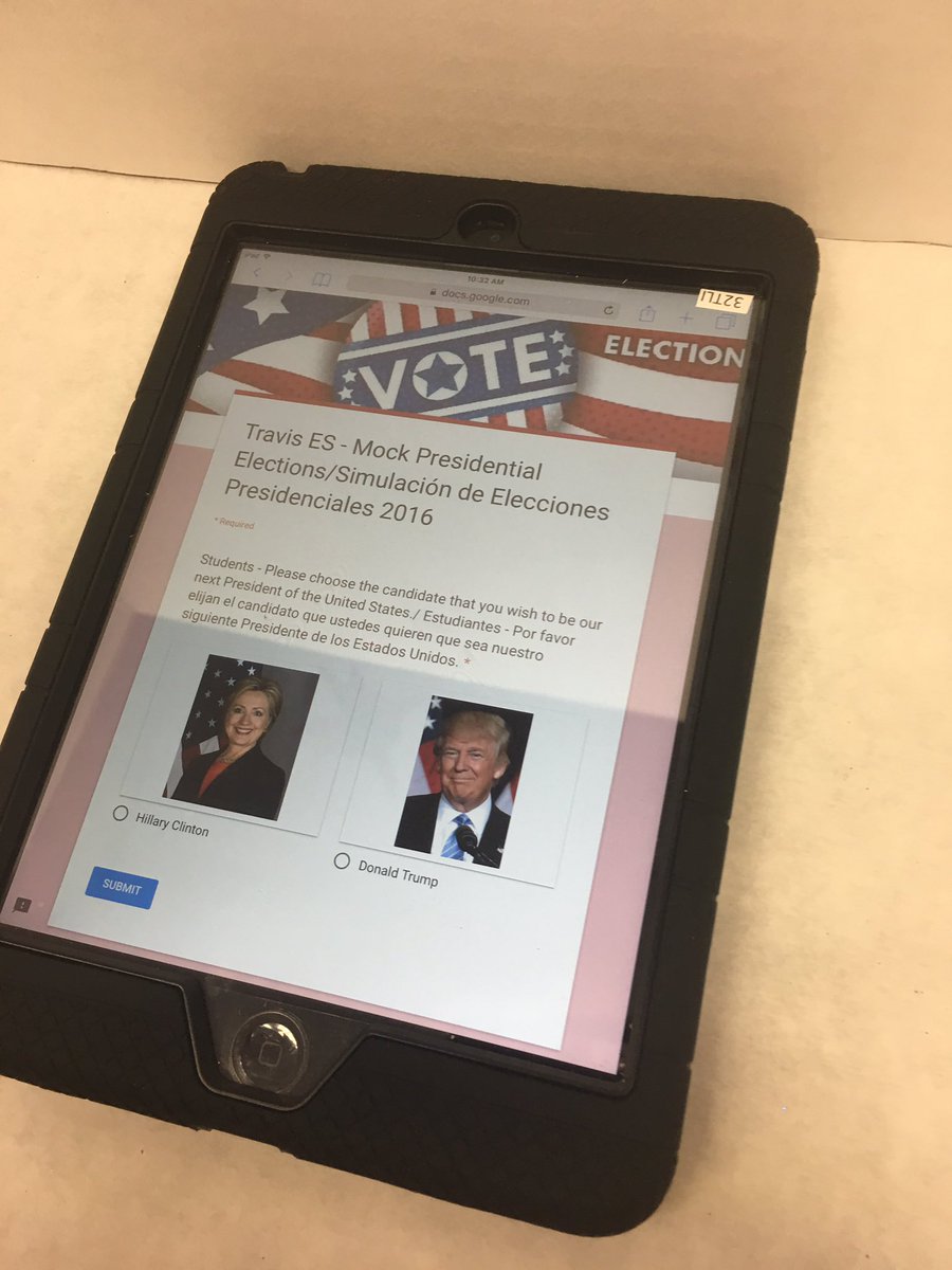 TravisTornados's tweet photo. Election Day at Travis Elementary #episdelections2016 #IamEPISD #tornadostrong https://t.co/42t0DdHVFr