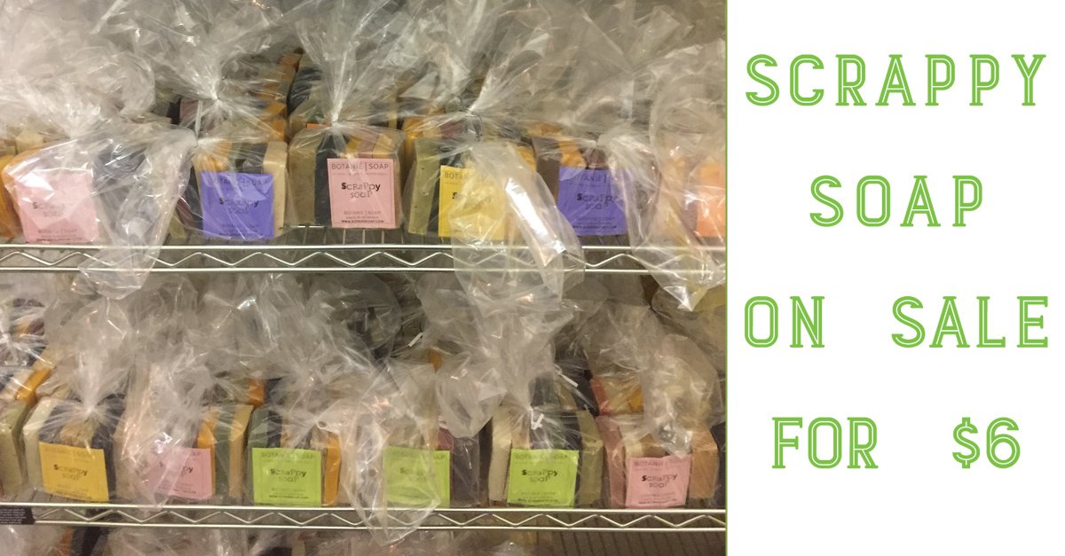 botaniesoap's tweet photo. While supplies last! #ScrappySoap is on sale for $6/bag. Stock up before they are gone. https://t.co/8NwkDVnyh2