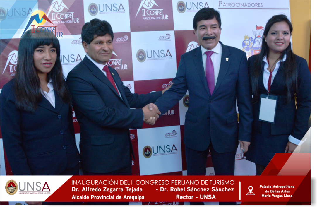 conpetur's tweet photo. II CONGRESO PERUANO DE TURISMO
Dr. Alfredo Zegarra  - Dr. Rohel Sánchez 
Alcalde Provincial de Aqp   Rector - UNSA #ConpeturArequipa2016 https://t.co/2Mjfo2KWf0