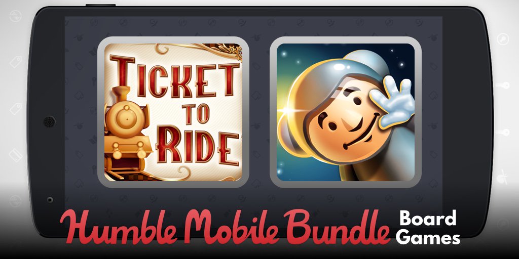 humble's tweet image. Board of the usual mobile games? We've got the cure: board game faves like Catan, Ticket to Ride & Galaxy Trucker!
humblebundle.com/mobile/board-g…