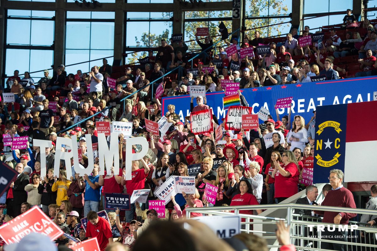 TeamTrump's tweet image. WOW -- Raleigh, North Carolina is ready to #MakeAmericaGreatAgain with @realDonaldTrump!