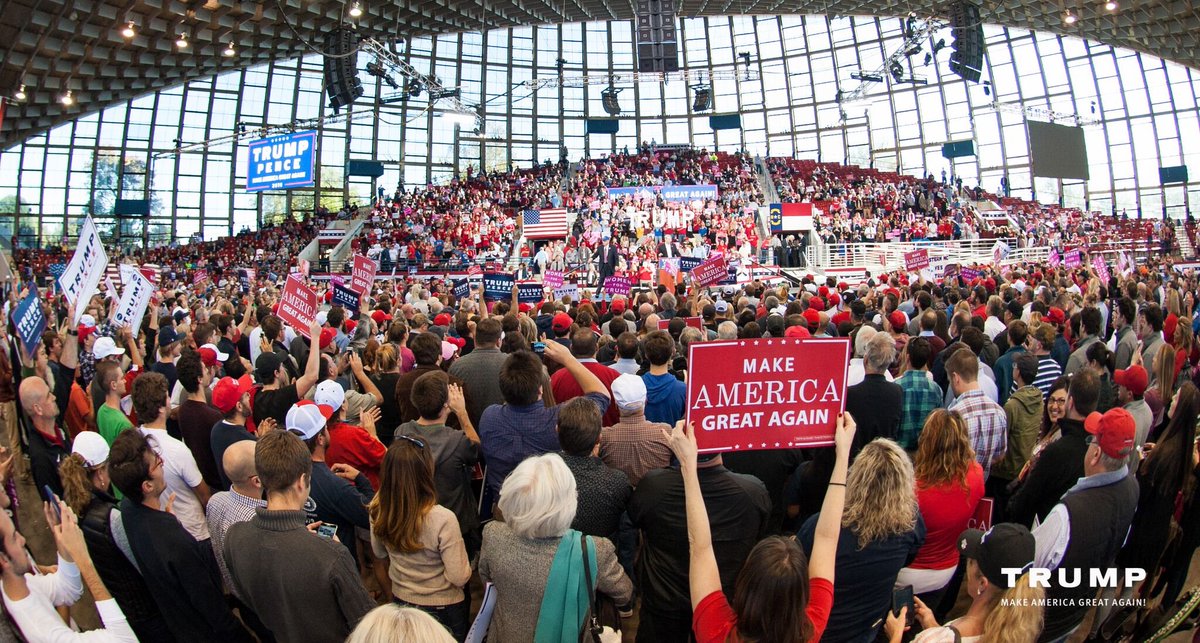 TeamTrump's tweet image. WOW -- Raleigh, North Carolina is ready to #MakeAmericaGreatAgain with @realDonaldTrump!