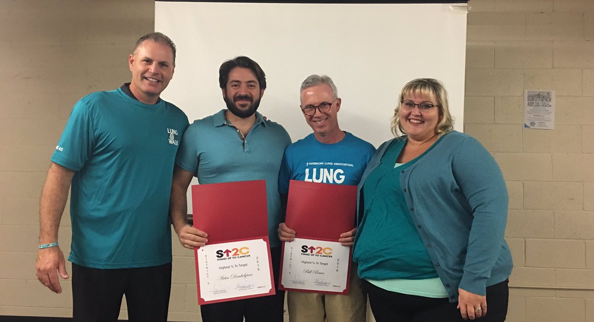 Great job Bill an Artin for having the highest % to Target for Stand up To Cancer!