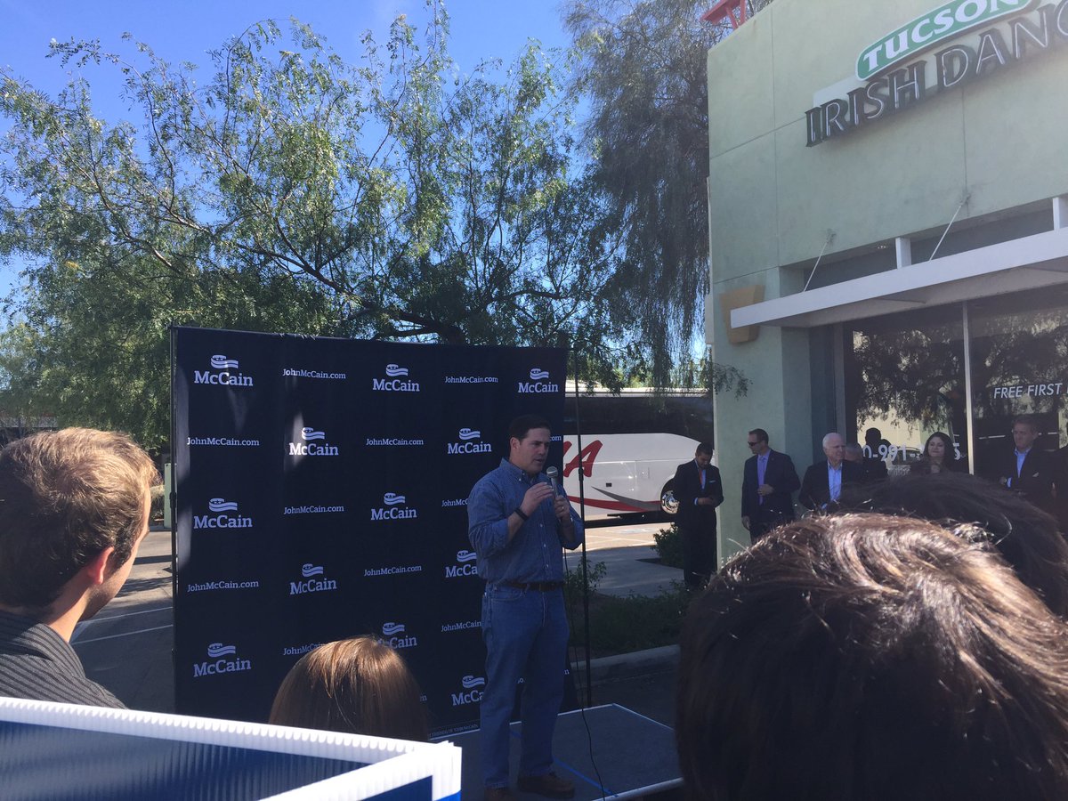 LornaRomero's tweet photo. .@JeffFlake, Jon Kyl and @dougducey in the house! #rallytovictory #azsen https://t.co/4uNDY9RlHq