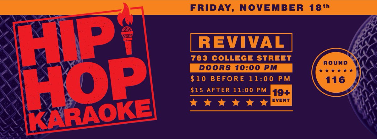 hhktoronto's tweet photo. Nov. edition of HHK going down on the 18th at @RevivalBarTO y'all! https://t.co/MB9bCuUb4n  #HHK #HHKTO #hiphopkaraoke #hiphopkaraoketoronto https://t.co/cb0fvYIQPB