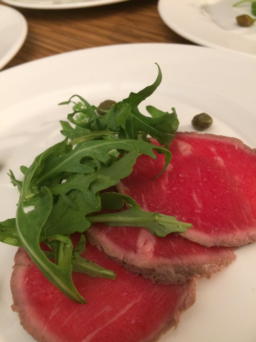 Gorgeous carpaccio of #beef <a href="/coworkglasgow/">Glasgow Collective</a> dinner bringing people together <a href="/PeelhamFarm/">Peelham Farm</a>