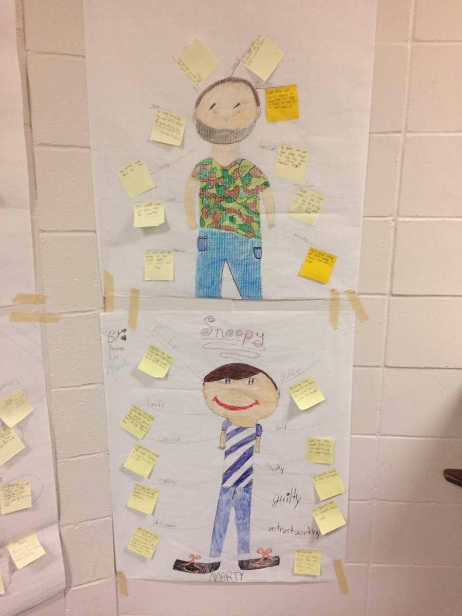 MrsPreston4th's tweet photo. Students' characterization posters of characters in novel Shiloh. https://t.co/DBcObLLBiz