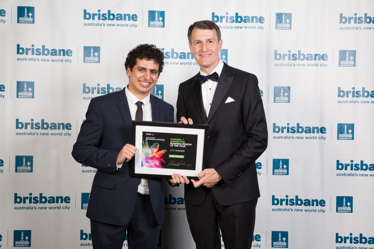 Brisbane_EDA's tweet photo. New high for trampoline entrepreneur named @Channel7 Business Person of the Year at #LMBA2016 β https://t.co/fb1MhwrGNs https://t.co/Unly1JctD5