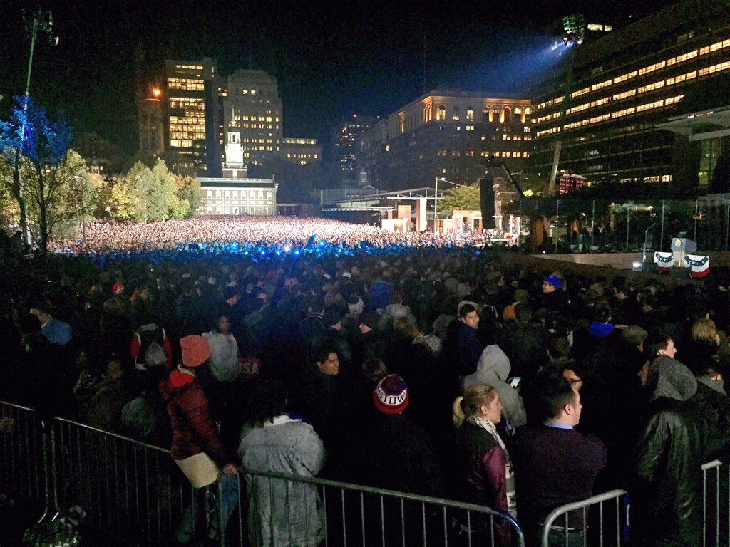 AdamParkhomenko's tweet photo. PHILADELPHIA for Hillary via @albamonica https://t.co/3skx0xpgNT