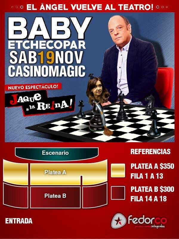 Baby Etchecopar| Neuquen
- Sábado 19de Noviembre 
Casino Magic -
