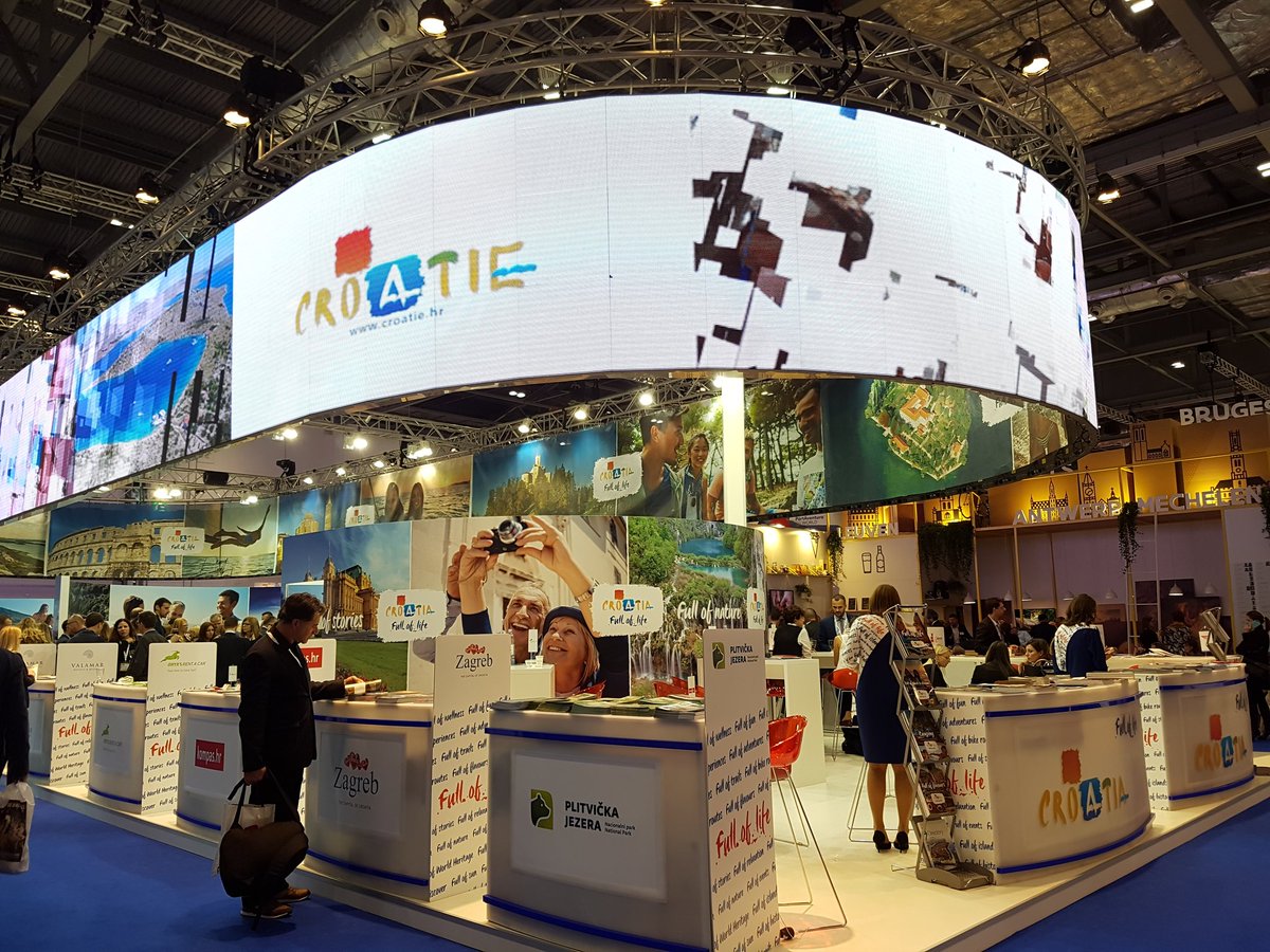 CroatiaNews's tweet photo. @Croatia_hr stand @WTM_London  for drinks and nibbles , think #pagcheese . Many delegates interested in #croatiatourism #friendlywelcome https://t.co/YGeiYprZ5C