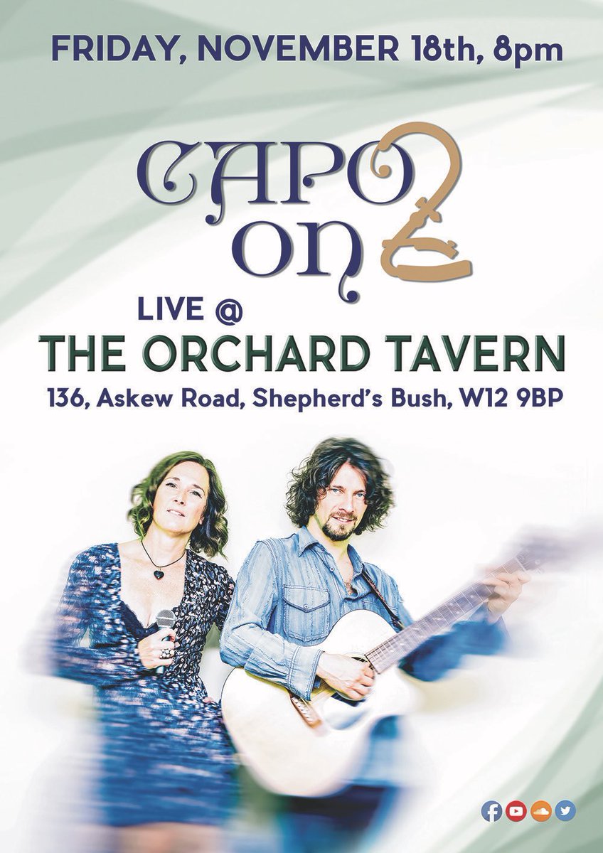 capo_on_2's tweet photo. Join us for a night of live acoustic music &amp; great ales @TheOrchardW12. Free entry, all welcome! #acousticduo #livemusic #freegig #capoon2 https://t.co/HX8wet3eFL