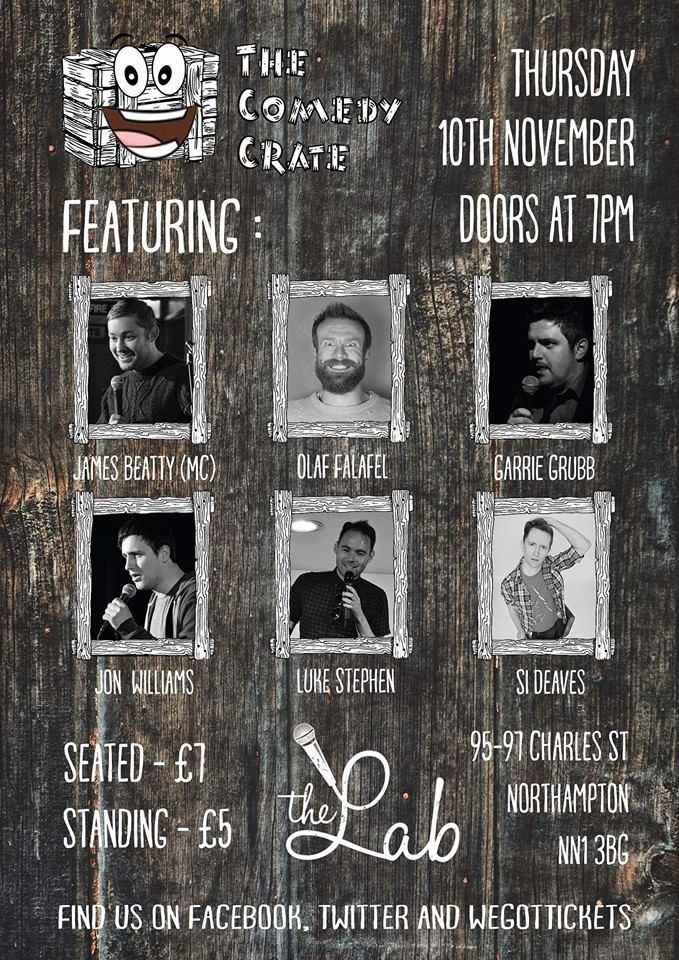 This Thursday night! Still standing tickets available! First comedy night at The Lab! @comedycrate #HAHAHA
