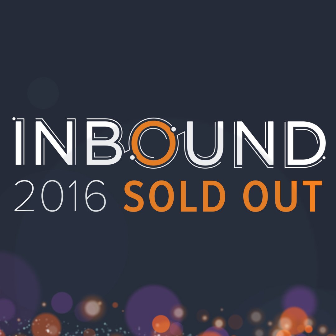 unboundevent's tweet photo. We are officially SOLD OUT of #INBOUND16 tickets. Can't wait to get the party started tomorrow! 🎉🎉🎉 https://t.co/YCGlOeQT4O