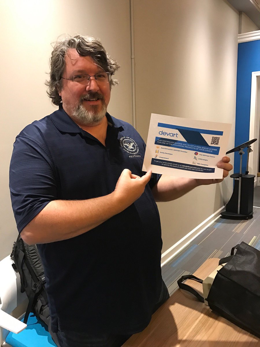 Congratulations to Will Ashley, winner of a free software license, courtesy of our sponsors at <a href="/DevartSoftware/">Devart Software</a>!