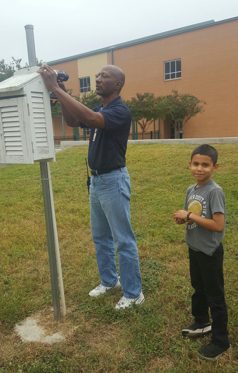 NISDmartin's tweet photo. Yes! Our weather station was installed by Mr. Wallace and a few 2nd graders. @NISD  #Toolbox4education #martinscience https://t.co/ytoVzu7cFd