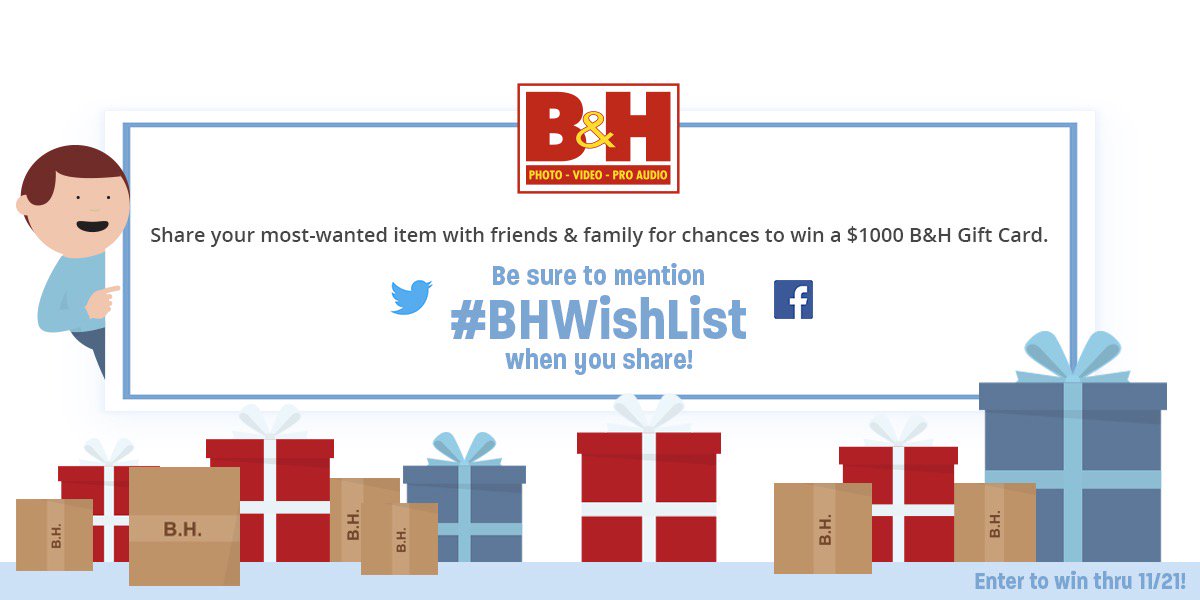 bhphoto's tweet photo. What's on your #BHWishList?
Share your most-wanted item on Facebook/Twitter via https://t.co/w4OZvXa8Hc for a chance to win a $1,000 B&amp;H GC! https://t.co/RlWZFPrADw
